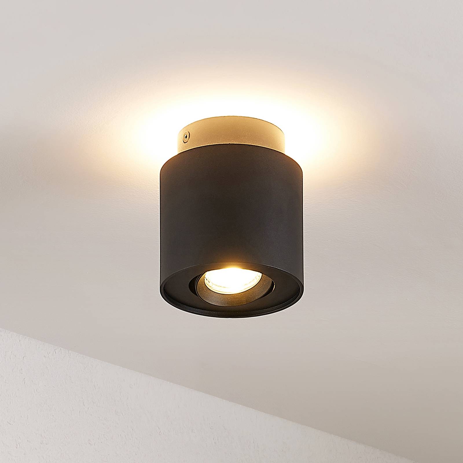 foto del prodotto arcchio plafoniera walisa, 10 cm, nero, metallo, gu10