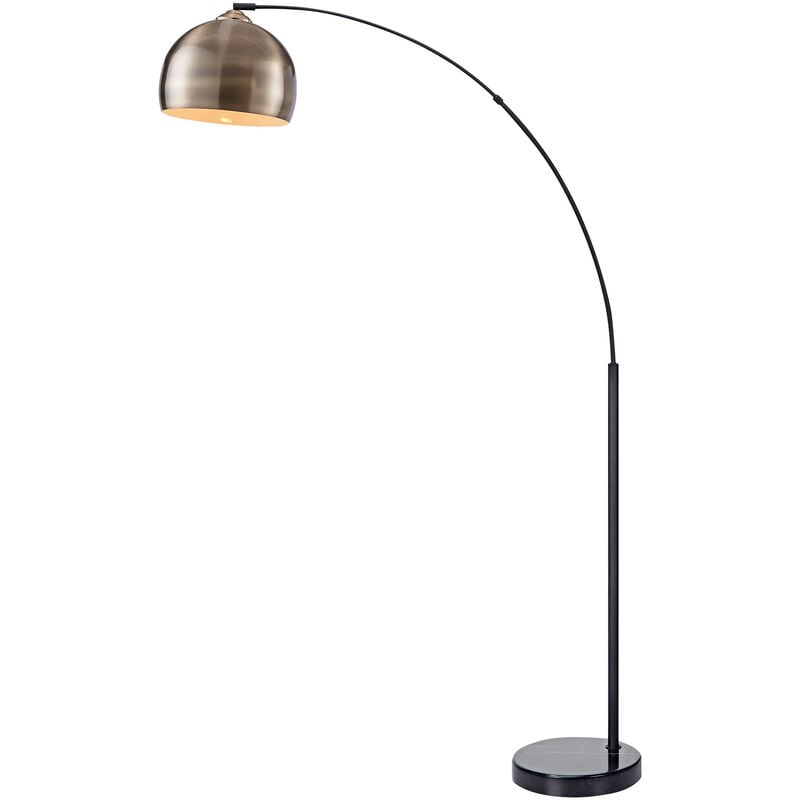 foto del prodotto arcfloor lampada moderna base marmo, paralume ottone vn l00010ab eu teamson home