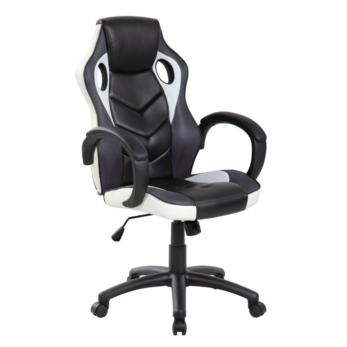 foto del prodotto archimede las vegas adulto poltrona gaming, pu, nero e bianco, l 61 x p 66 x h 106 116