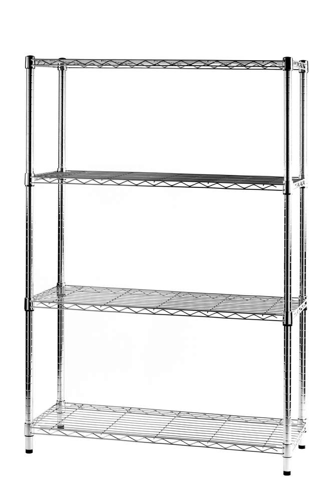 foto del prodotto archimede scaffale metallico libreria light cromata 4 ripiani cm 36 x 91 x h. 137 cucina bagno garage cabina armadio