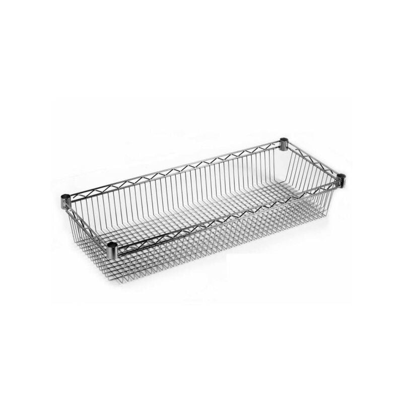 foto del prodotto archimede scaffale metallico ripiano contenitore cm 36 x 121 x h. 15 cucina bagno garage cabina armadio