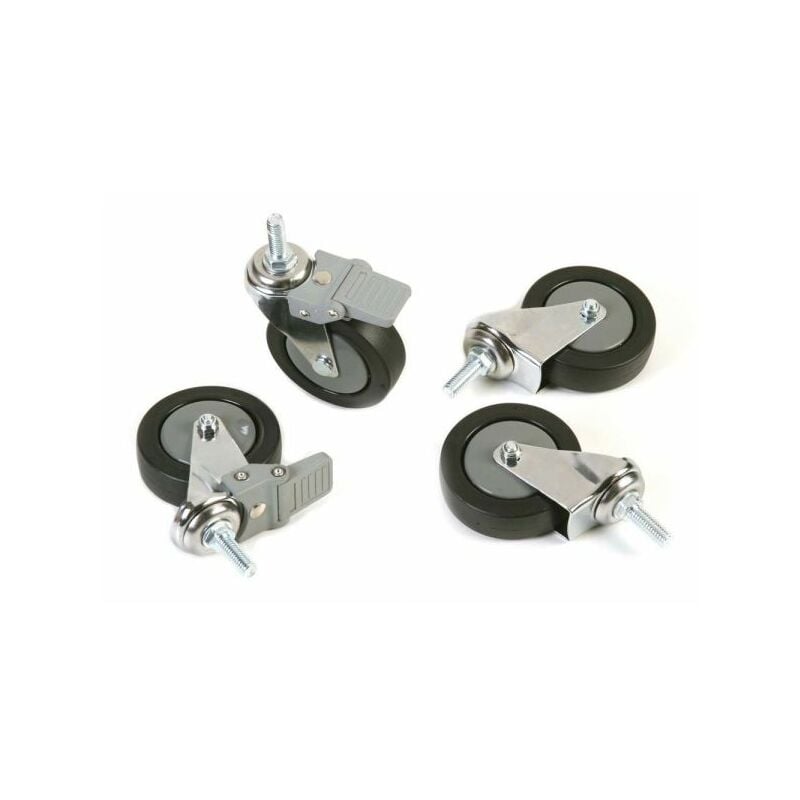 foto del prodotto archimede scaffale metallico set 4 ruote in gomma cucina bagno garage cabina armadio