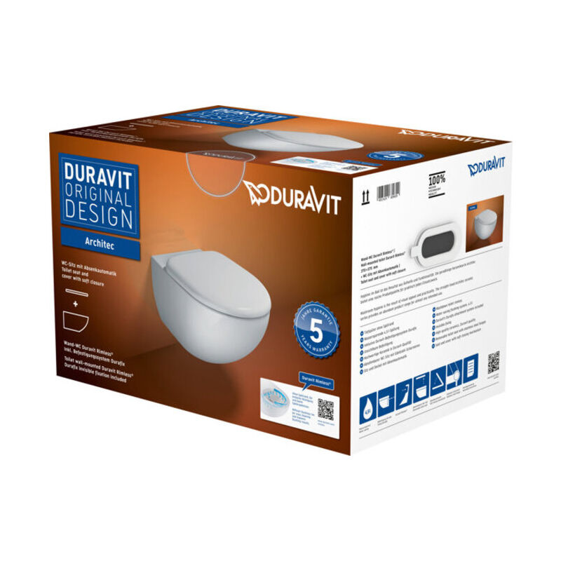 foto del prodotto architec wc mural rimless set 457209, rondelle et si ge duravit