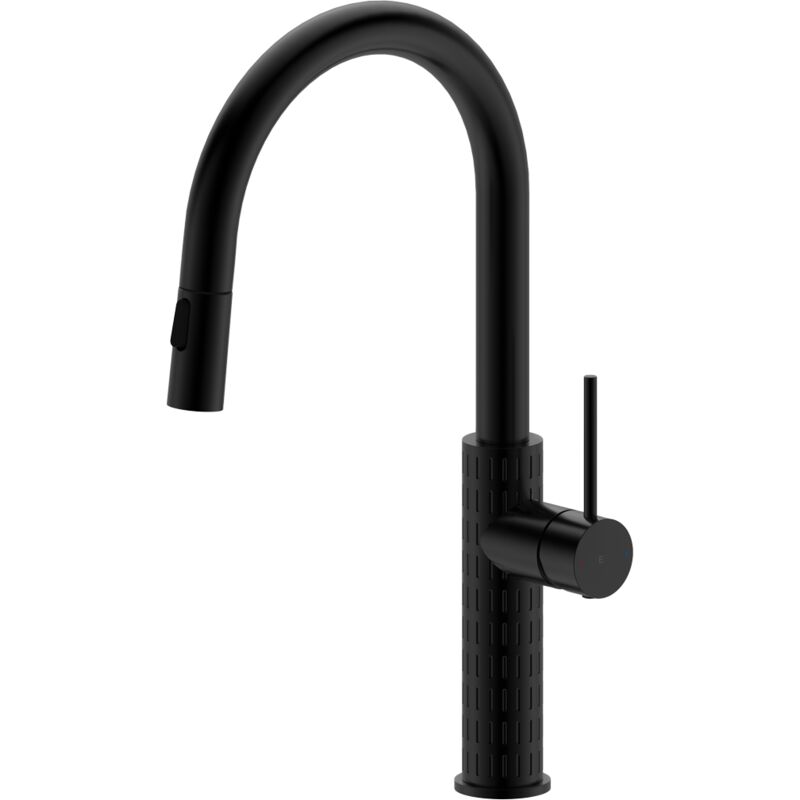 foto del prodotto architek miscelatore per lavello con soffione estraibile nero essebagno