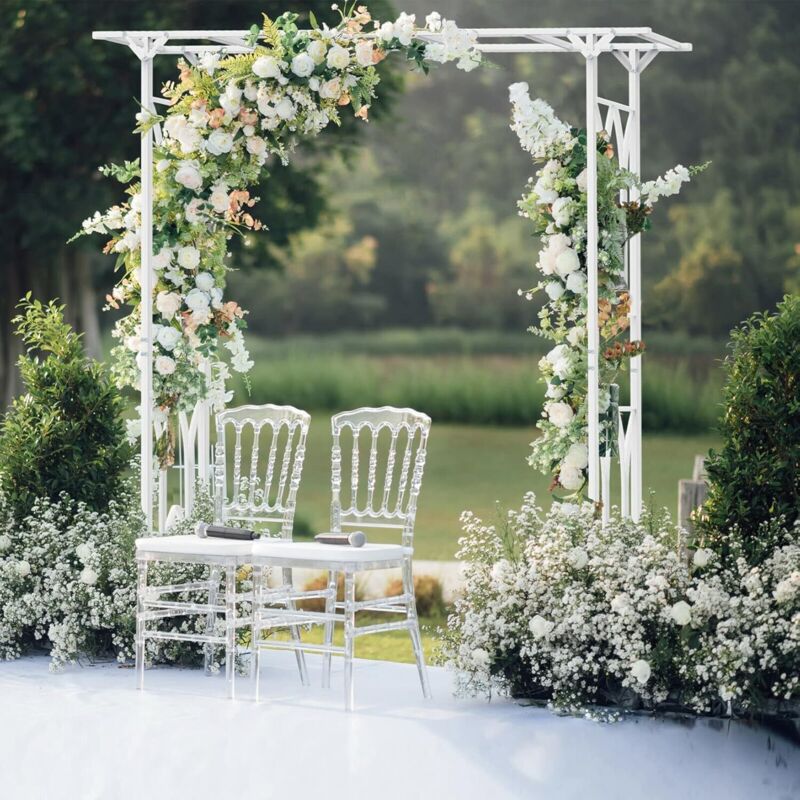 foto del prodotto arco puerta decorativo metas para globos flores para fiestas jardin boda blanco 2m