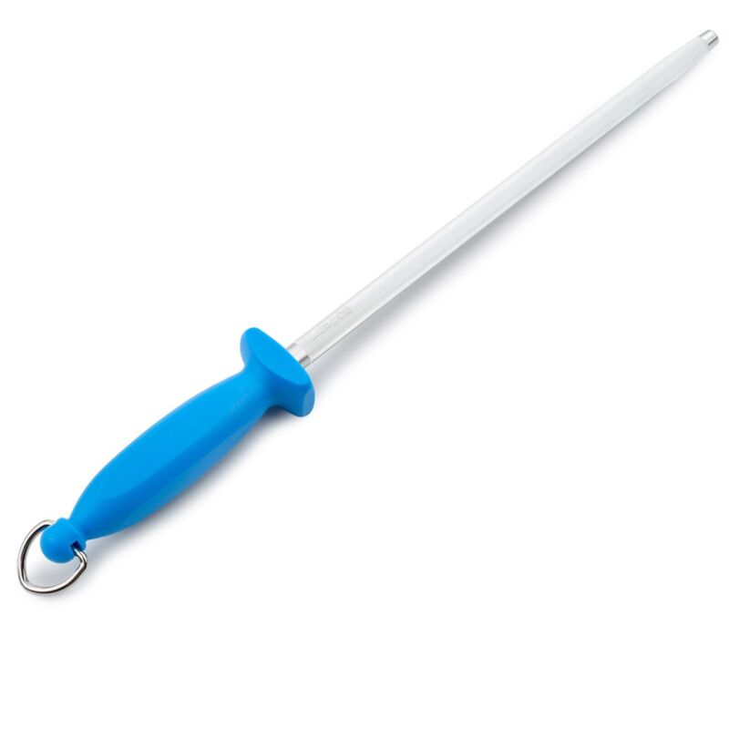 foto del prodotto arcos affilacoltelli chaira 278513 con lama in acciaio al carbonio 30 cm e mango blu polipropilene con coprilama 13 mm