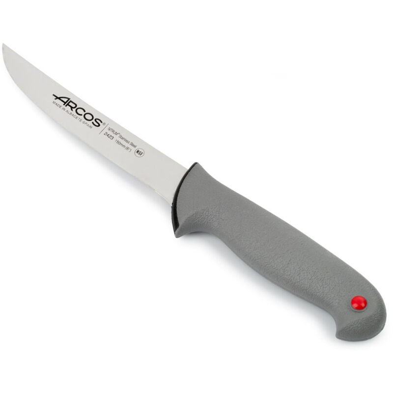 foto del prodotto arcos coltello boner colore prof 242300 in acciaio inox nitrum e mango ergonomico lama in polipropilene e 15 cm, coperchio del display