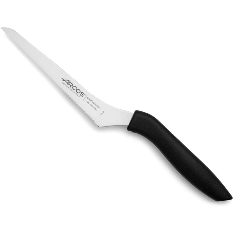 foto del prodotto arcos coltello curvo multiuso nice 134900 in acciaio inox nitrum e mango polipropilene con lama in blister 13 cm.