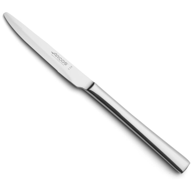 foto del prodotto arcos coltello da dessert monoblocco in acciaio inox, argento, 90 mm capri dessert knife coltello da dessert perlato con punta arrotondata.