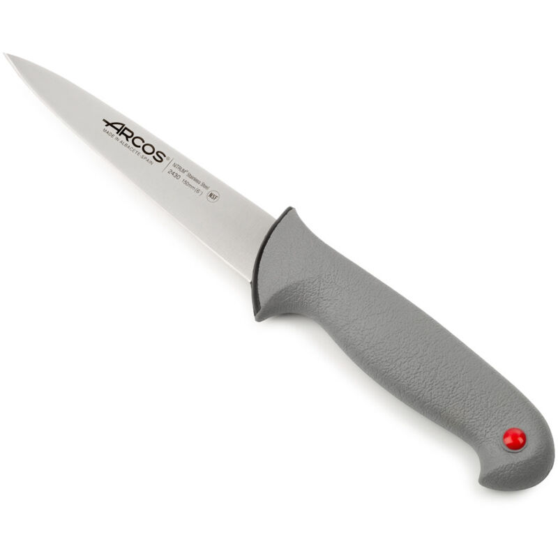 foto del prodotto arcos coltello da macellaio colore prof. 243000 in acciaio inox nitrum e mango ergonomico lama in polipropilene e 15 cm, coperchio del display