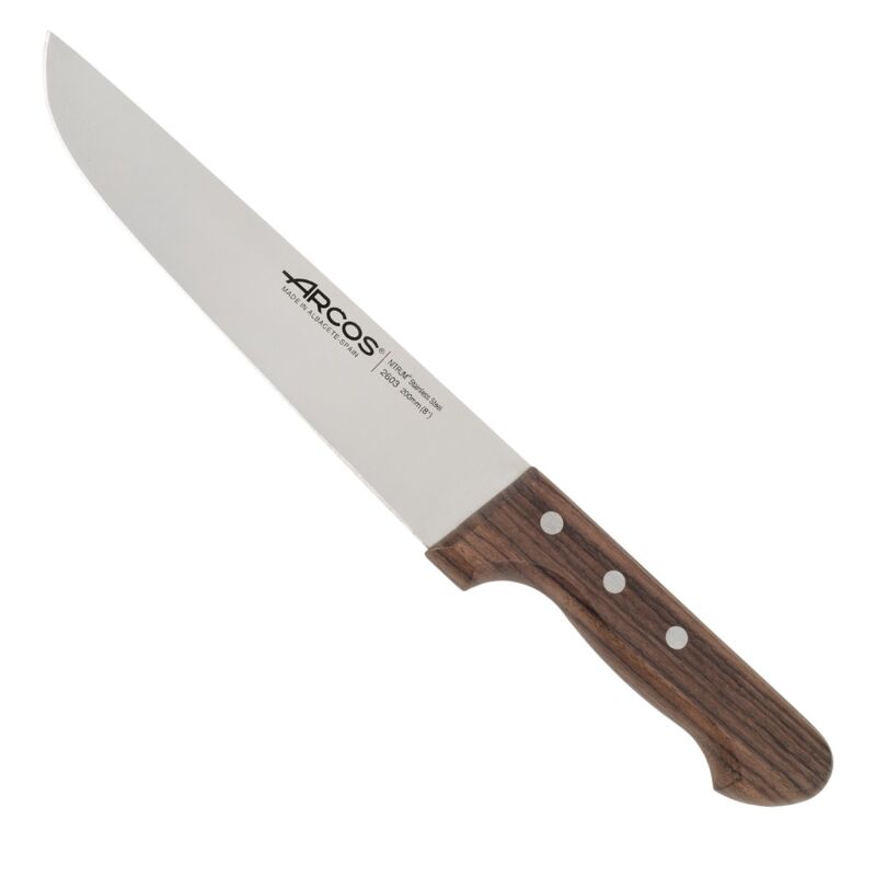 foto del prodotto arcos coltello da macellaio palisandro 260300 in acciaio inox nitrum e mango palisandro in legno con lama 20 cm, e holster blade