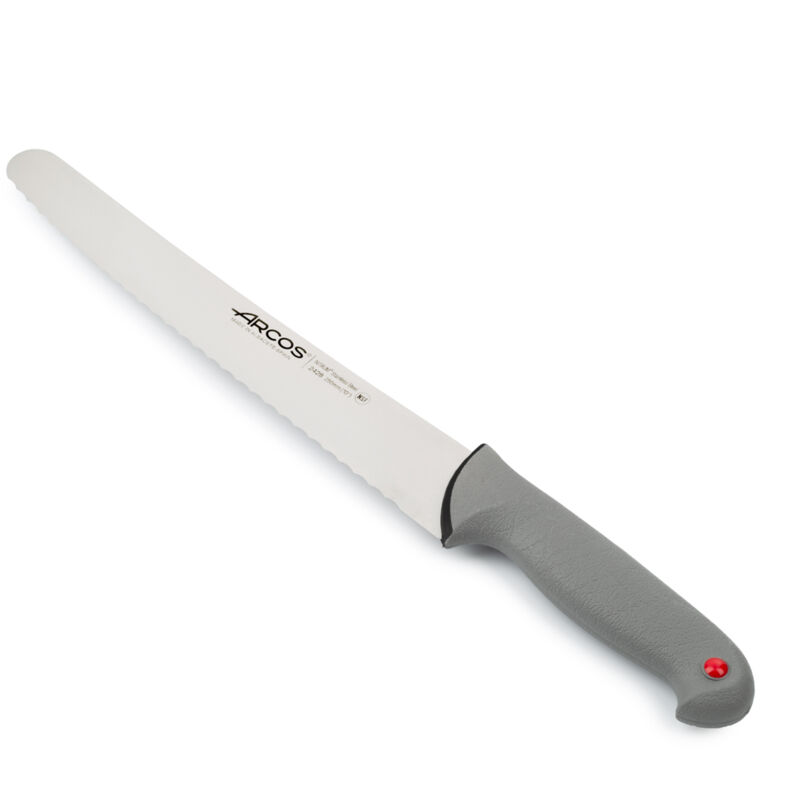 foto del prodotto arcos coltello da pasticceria colore prof 242800 in acciaio inox nitrum e mango ergonomico lama in polipropilene e 25 cm, coperchio espositivo