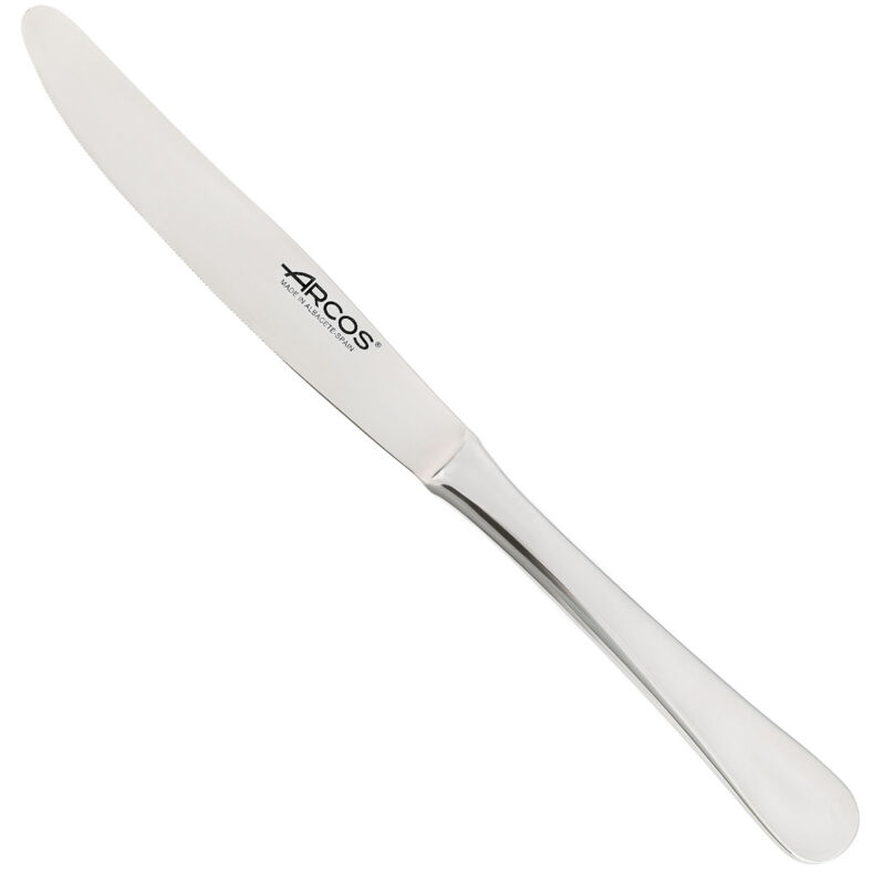 foto del prodotto arcos coltello de mesa serie lisboa coltello monoblocco de una pezzo in acciaio inox 120 mm colore argento silver .