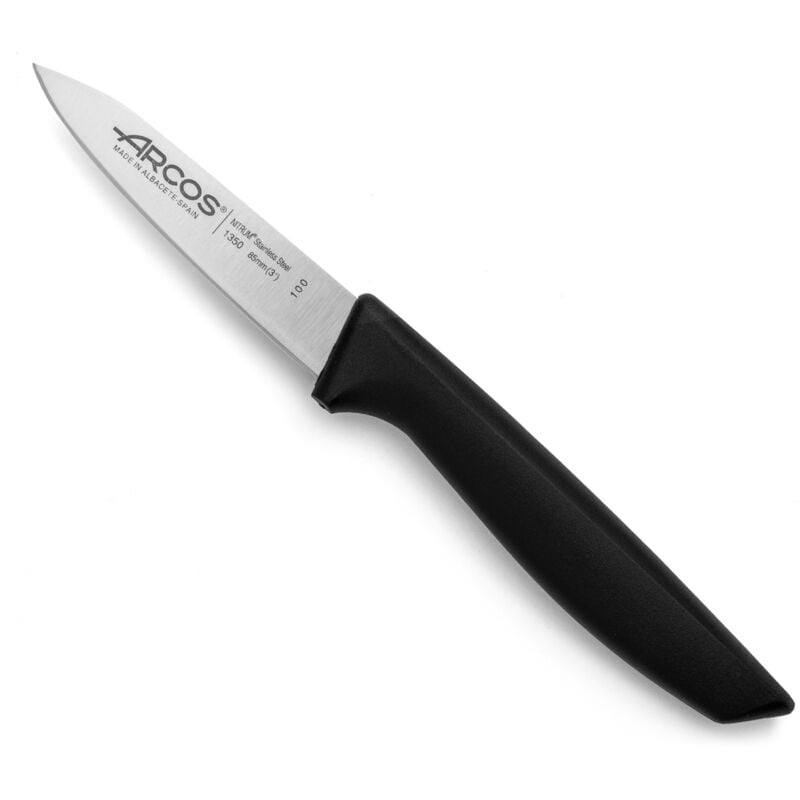 foto del prodotto arcos coltello mondador nice 135000 in acciaio inox nitrum e mango polipropilene con lama da 8,5 cm in blister.