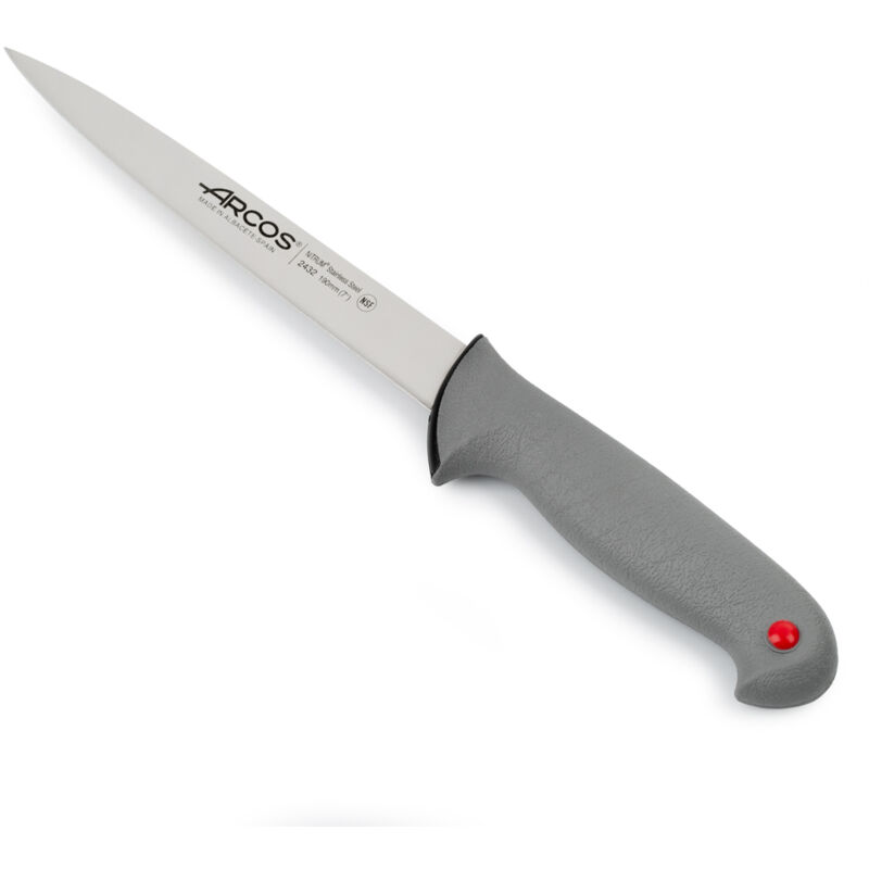 foto del prodotto arcos coltello per filettare semi flessibile colore prof. 243200 in acciaio inox nitrum e mango ergonomico lama in polipropilene e 19 cm,