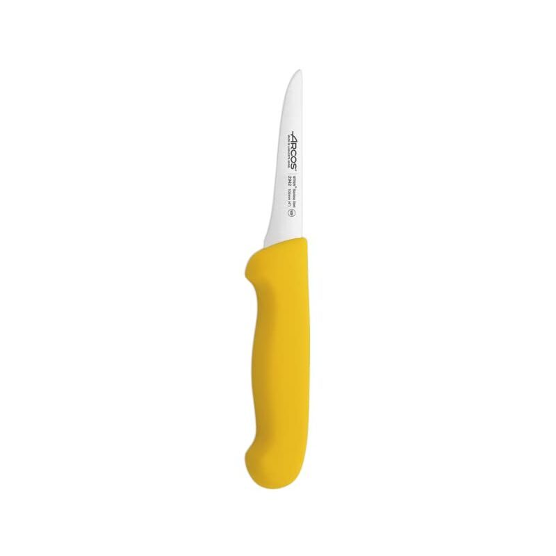 foto del prodotto arcos serie 2900 coltello disosso lama acciaio inossidabile nitrum 100 mm manico polipropilene colore giallo