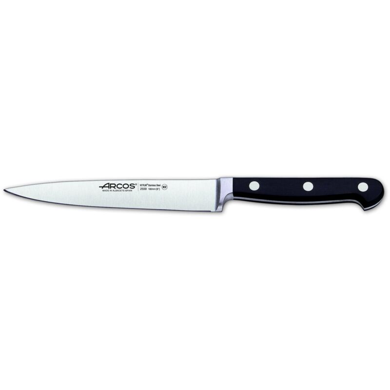 foto del prodotto arcos serie clasica coltello cucina acciaio inossidabile forgiato nitrum 160 mm manico polioxymetilene pom colore nero