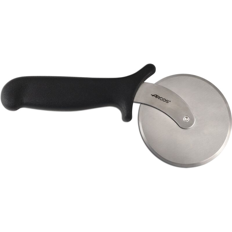 foto del prodotto arcos tagliapizza 614800 lama in acciaio inox e mango polipropilene 100 mm con coperchio del display