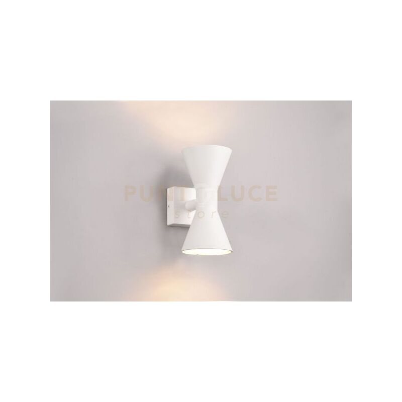foto del prodotto ardas applique da esterno fusione alluminio bianca bi emissione h. 20cm ip44 2 luci attacco gu10