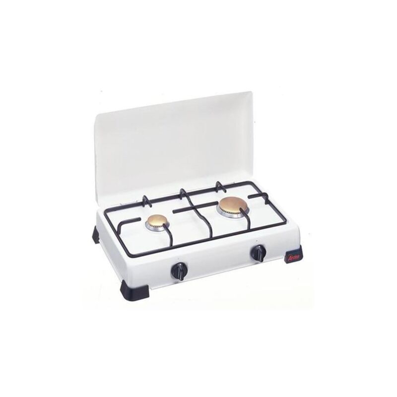 foto del prodotto ardes 9s02pg fornello da tavolo a gas gpl smaltato 2 fuochi bianco