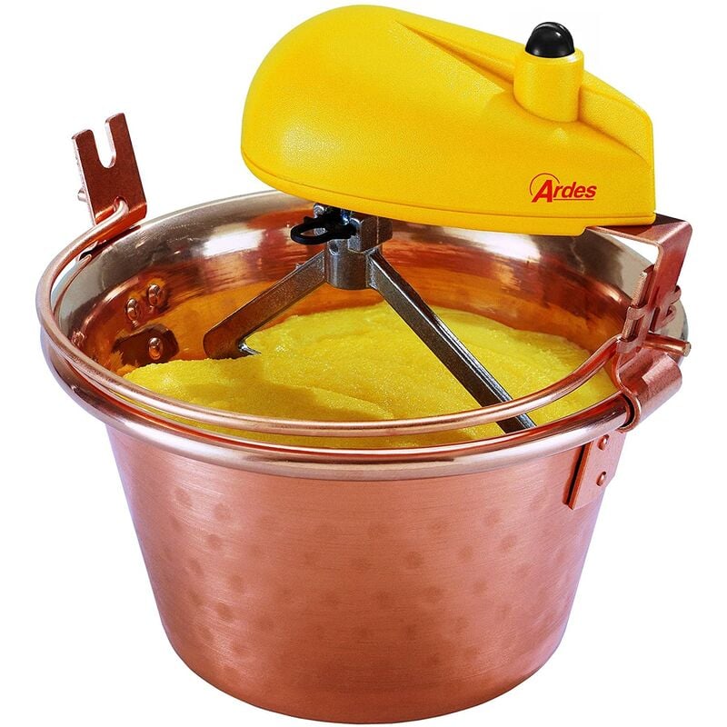 foto del prodotto ardes paiolo elettrico in rame mescolatore per polenta e marmellate