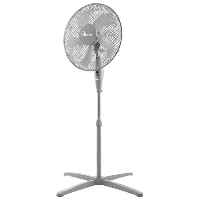 foto del prodotto ardes ventilatore a piantana 40cm h125 3 velocita steelo grigio con base croce per climatizzazione e comfort