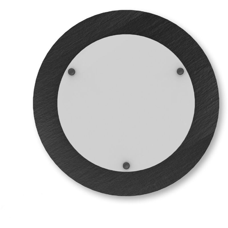 foto del prodotto ardesia plafoniera, led integrato, 12w, 4000k, pietra ardesia, vetro, 35cm lumicom