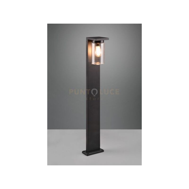 immagine 0 del prodotto ardila palo alto da esterno fusione alluminio nera con vetro cilindro sensore crepuscolare h. 100cm ip44 1 luce attacco e27