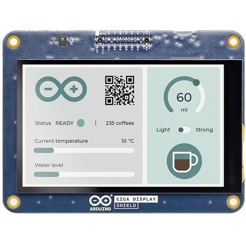 foto del prodotto arduino monitor touchscreen giga display shield 10.1 cm 3.97 pollici 800 x 480 pixel