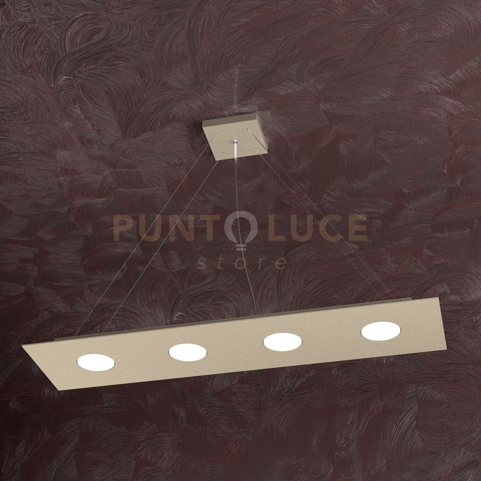 foto del prodotto area sospensione 4 luci rettangolare sabbia 1127 s4 r sa
