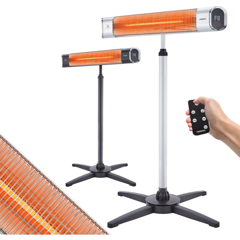 foto del prodotto arebos 2000w riscaldatore infrarossi treppiede altezza regolabile e telecomando