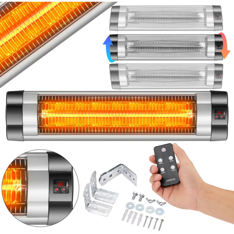 foto del prodotto arebos 2500 w stufa radiante infrarossi radiatore infrarosso con telecomando