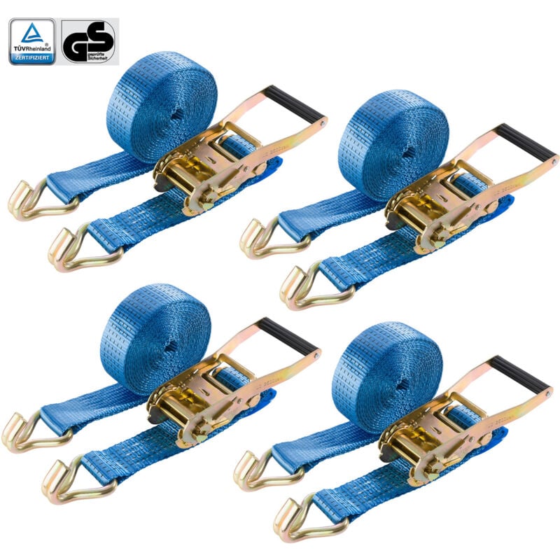 foto del prodotto arebos - 4 x cinghie 2 pezzi con ganci e cricchetto 6 m, 5000 kg, larghezza 25 mm