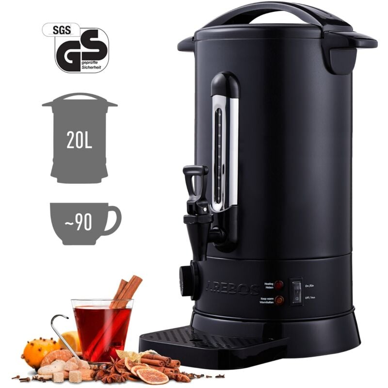 foto del prodotto arebos acqua calda t caff dispenser 20 l scaldabagno distributore bevande calde 1650w