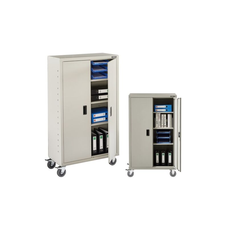 foto del prodotto arebos armadio per archiviazione in acciaio armadio per ufficio grigio