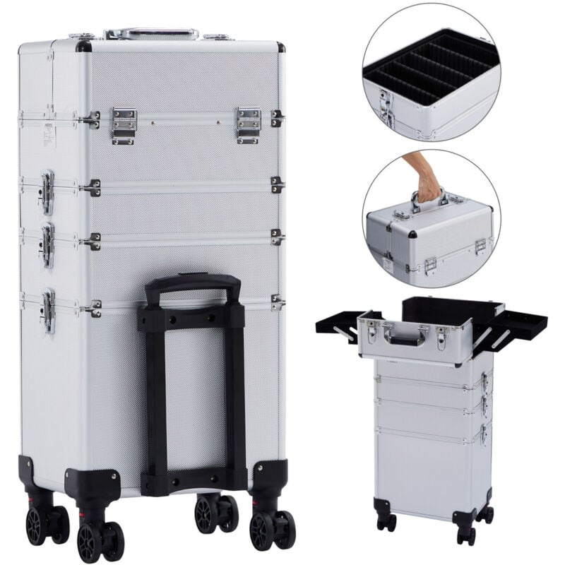 foto del prodotto arebos astuccio per cosmetici xl per il trucco beauty case caso di parrucchiere