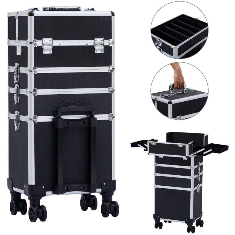 foto del prodotto arebos astuccio per cosmetici xl per il trucco beauty case caso di parrucchiere