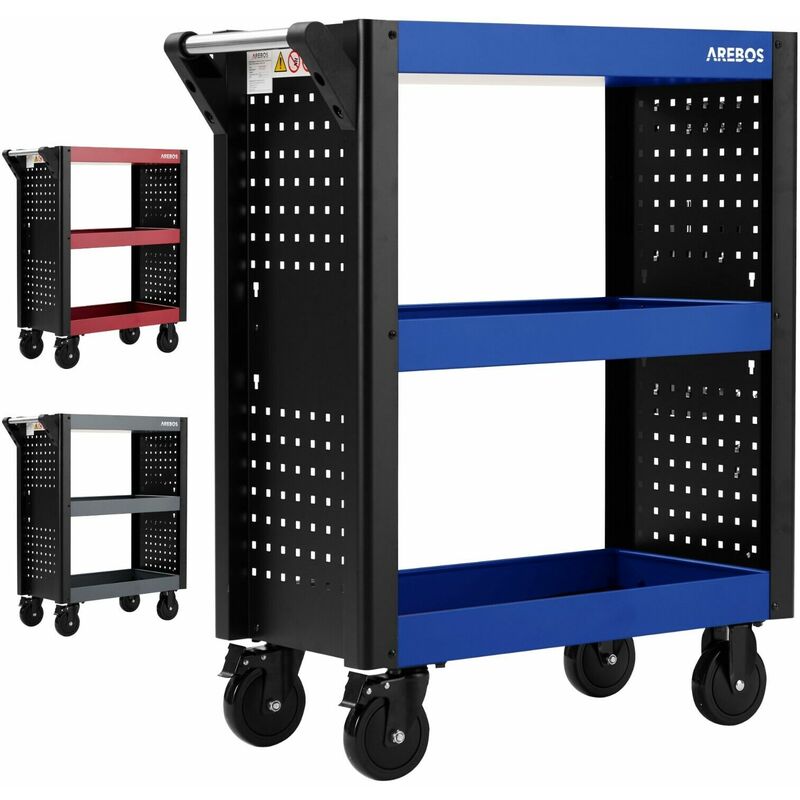 foto del prodotto arebos carrello officina carrello degli attrezzi carrello di montaggio blu nero