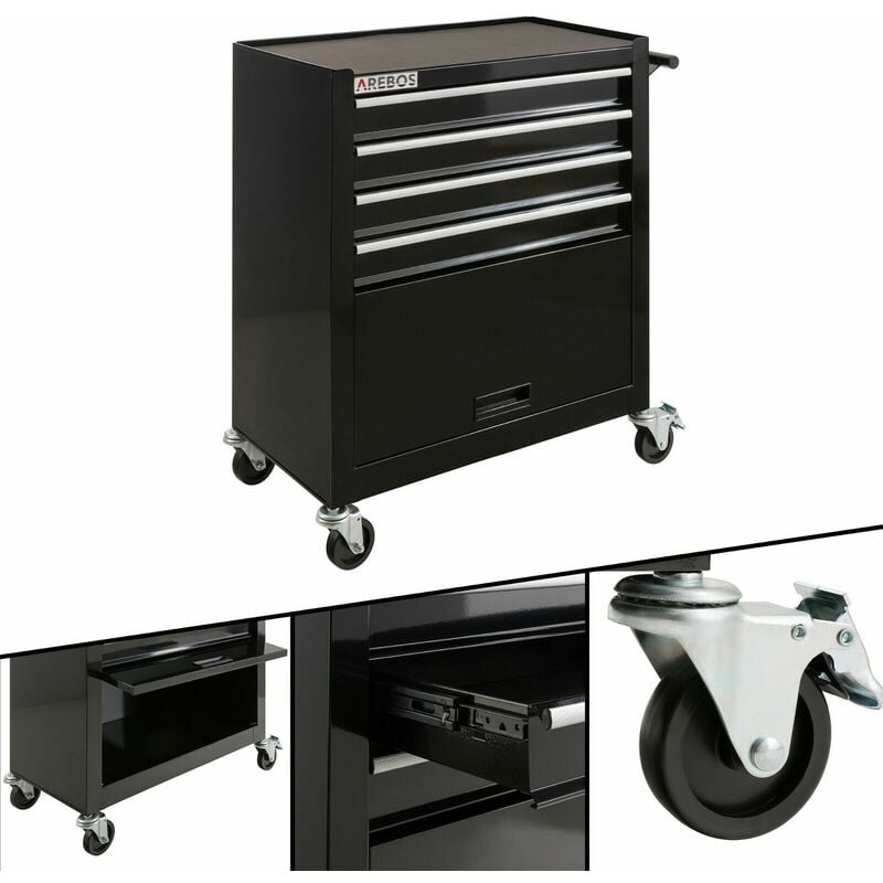 foto del prodotto arebos carrello per officina carrello per attrezzi 4 cassetti ampio scomparto