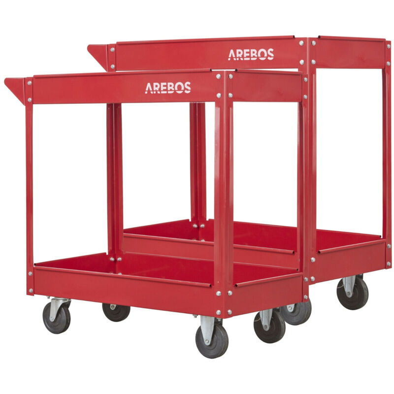 foto del prodotto arebos carrello portautensili carrello da officina carrello da montaggio 2 piani