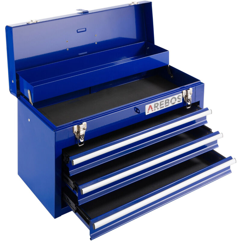 immagine 0 del prodotto arebos cassetta degli attrezzi 3 cassetti valigia portattrezzi utensili blu