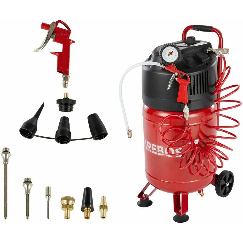 foto del prodotto arebos compressore ad aria compressa 1500w 30l incluso set da 13 pezzi