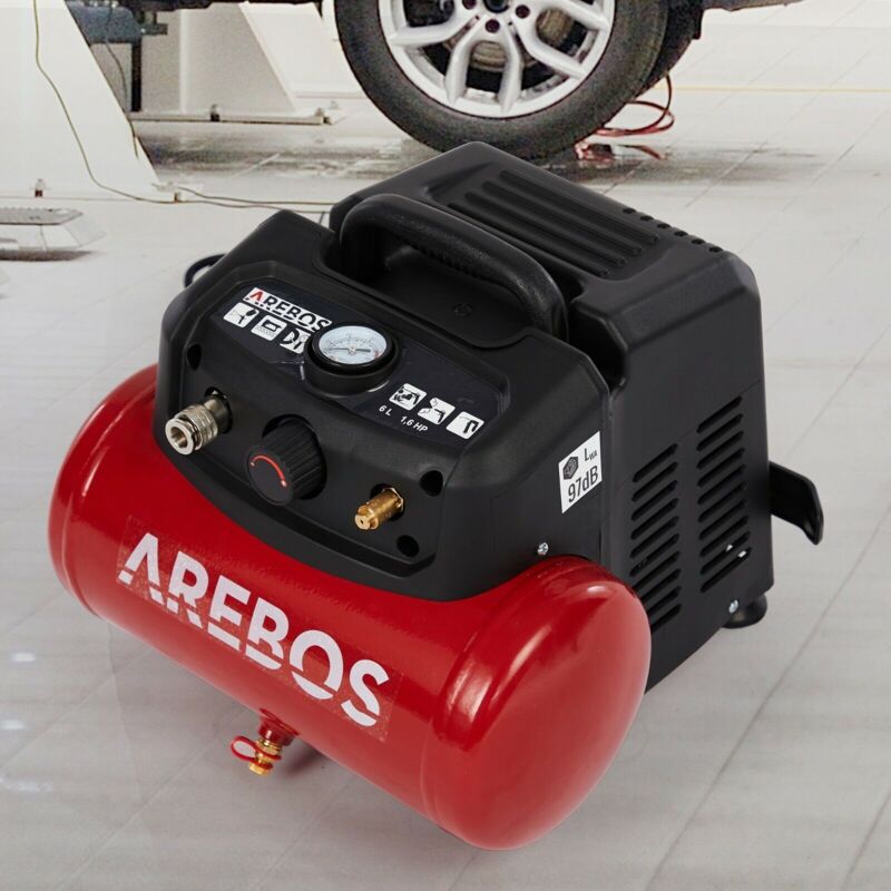 foto del prodotto arebos compressore d aria compressore 6l set accessori 13 pezzi tubo a spirale