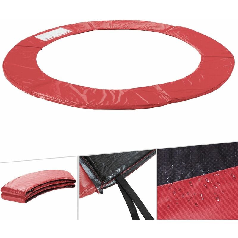 foto del prodotto arebos copertura bordo di protezione per trampolino 457 cm rosso pvc pe