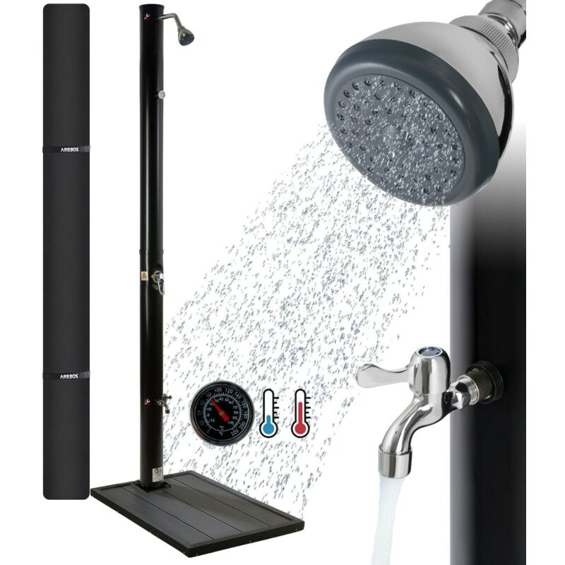 foto del prodotto arebos doccia solare con piastra di base doccia della piscina doccia esterna 20l con copertina