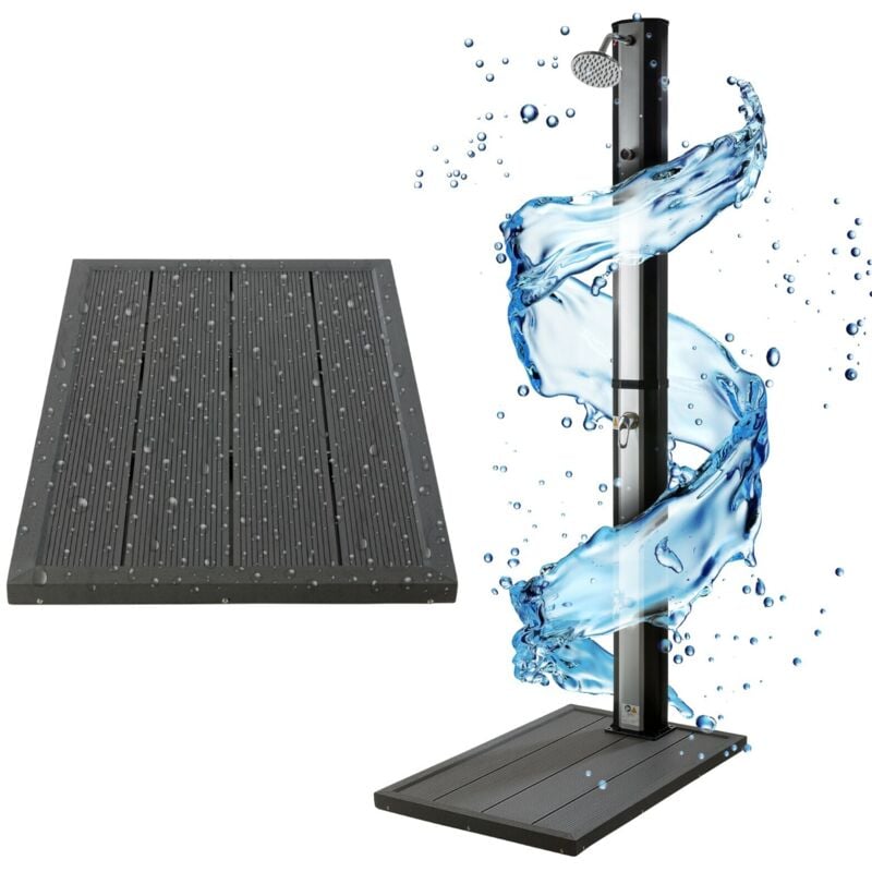 foto del prodotto arebos elemento per pavimento per doccia solare per piscina doccia da giardino incl. copertina