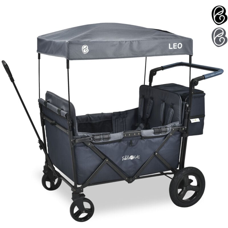 foto del prodotto arebos fablekids leo x4plus carrello pieghevole con tetto nero