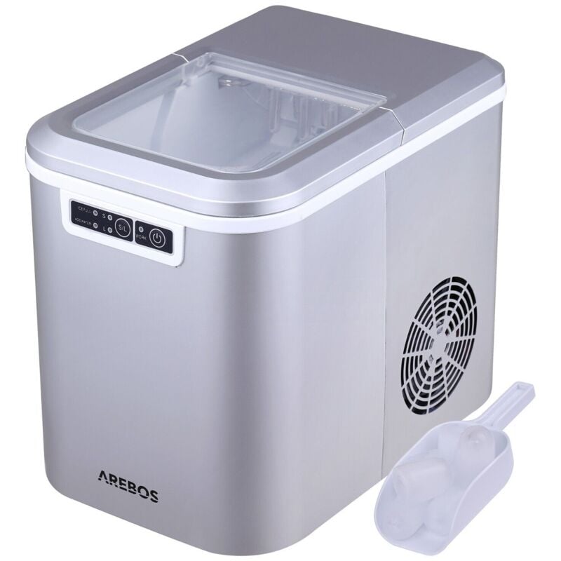 foto del prodotto arebos macchina per cubetti di ghiaccio 2,2l macchina del ghiaccio 12 kg in 24h