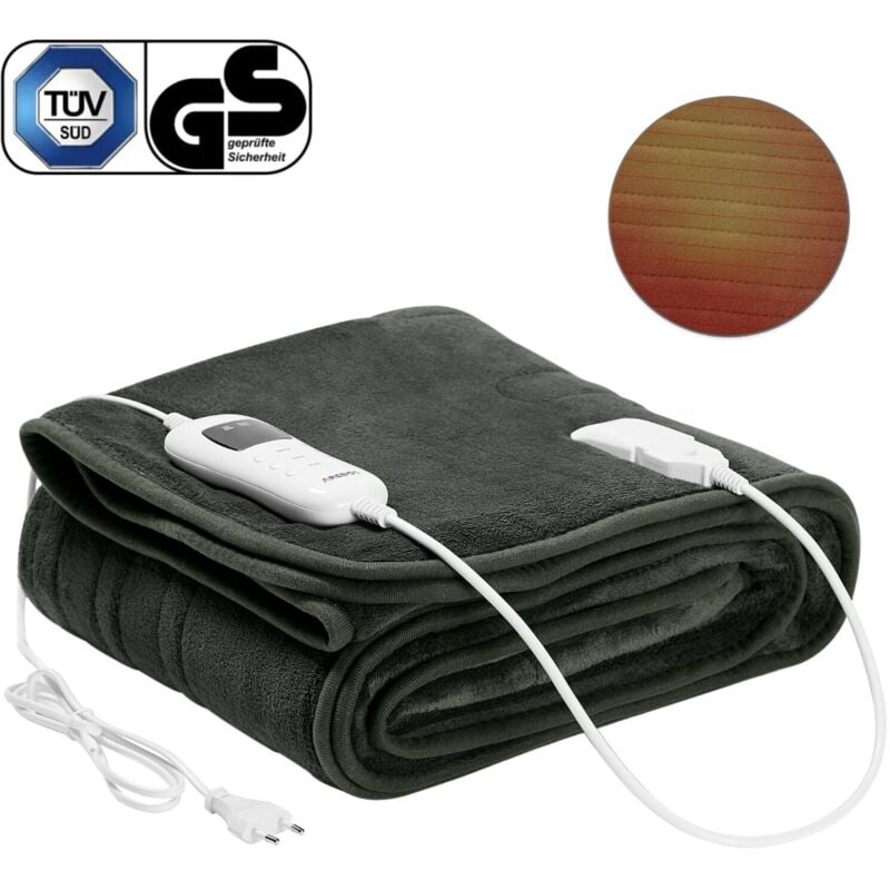 foto del prodotto arebos piumino elettrico 160x120cm piumino elettrico lavabile coperta accogliente