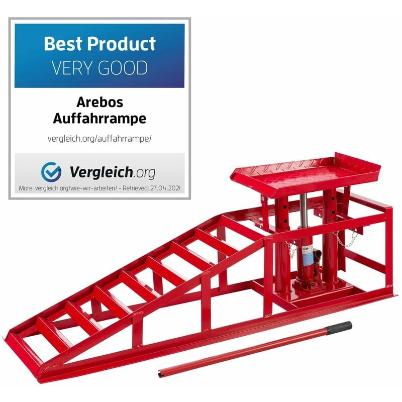 foto del prodotto arebos rampa di accesso rampa jack rampa di sollevamento rosso 1150x325x290 mm